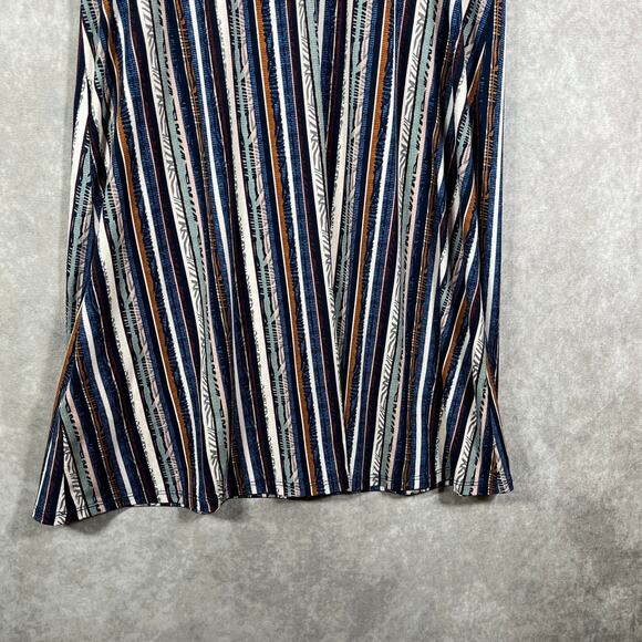 BCBGeneration Mini Dress Womens Medium Dark Navy Combo Striped‎ Mock Neck NEW - Picture 4 of 10